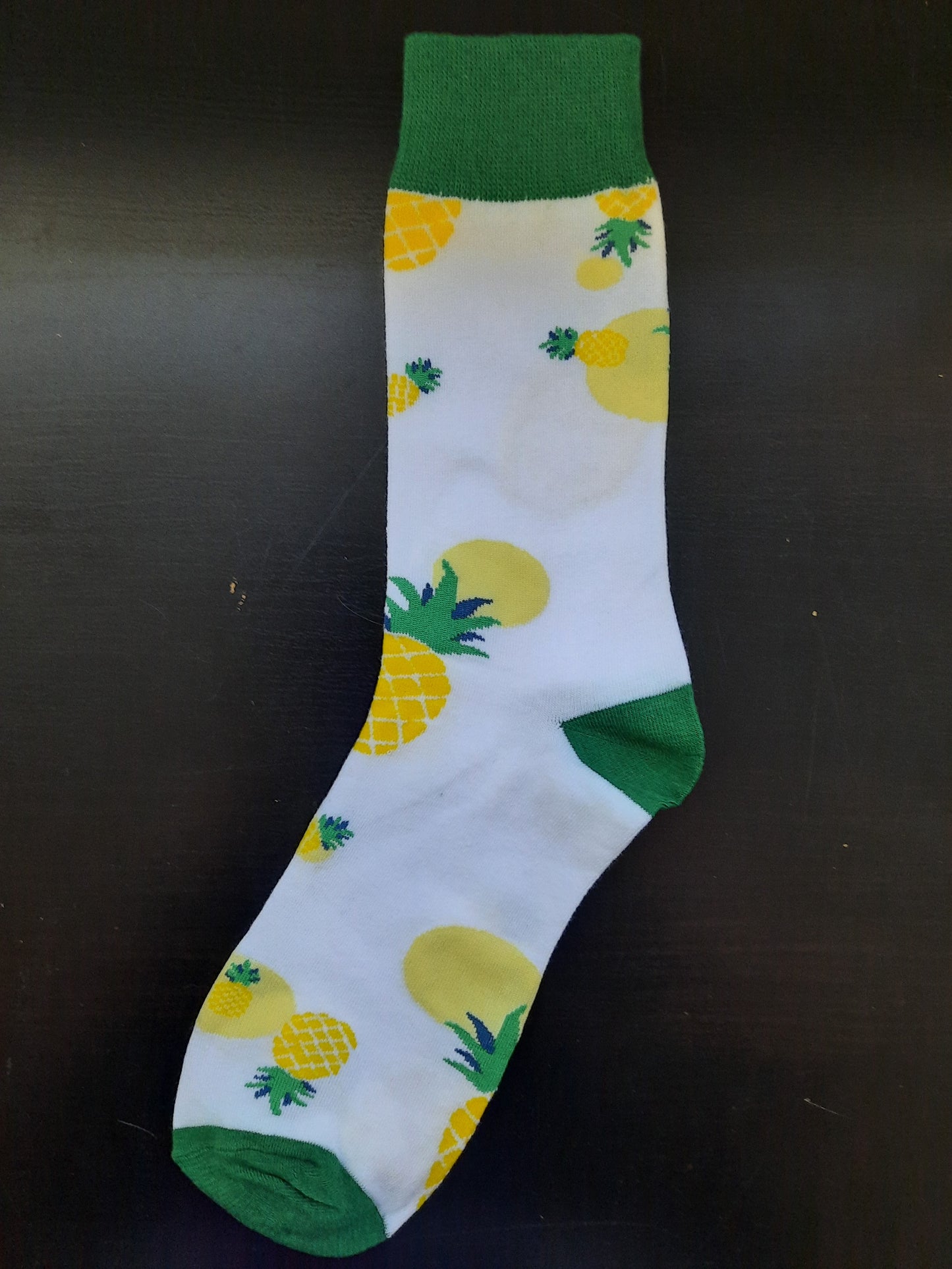 White socks with yellow pineapples - Fruit