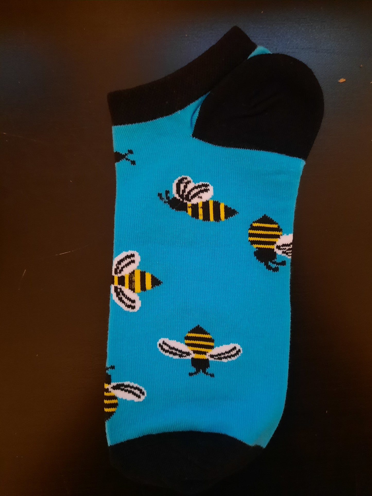 Ankle Socks - Blue with bumble bees