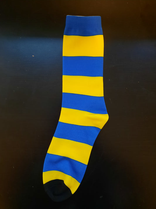 Blue and Yellow Polyester blend Socks