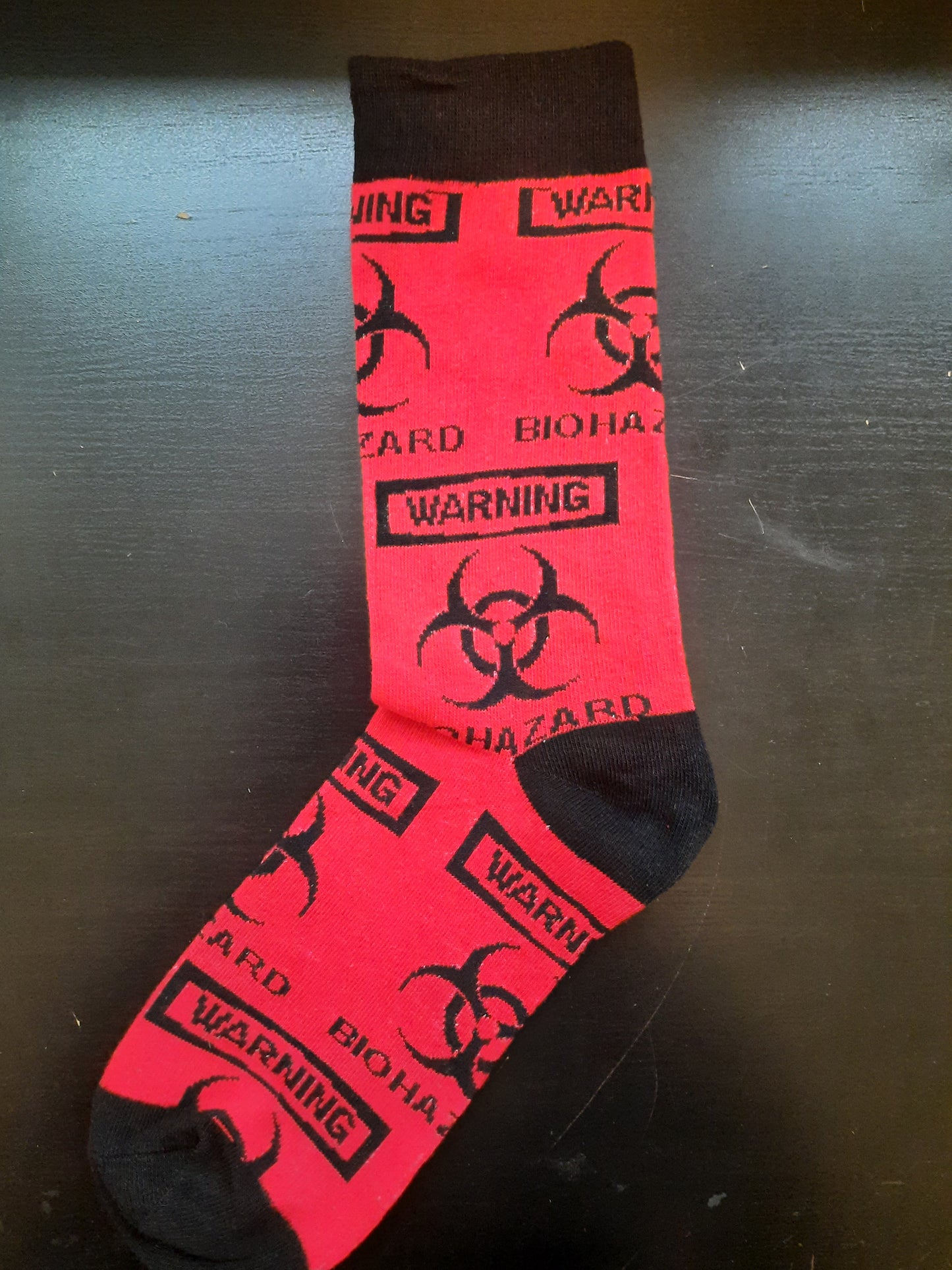 Red Biohazard socks