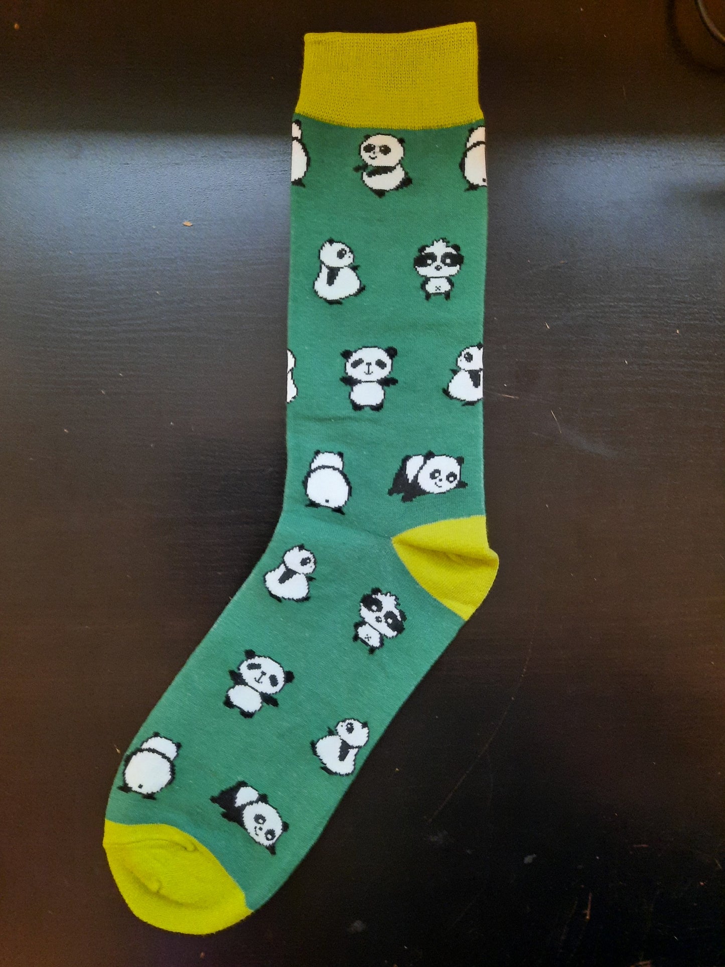 Green panda socks