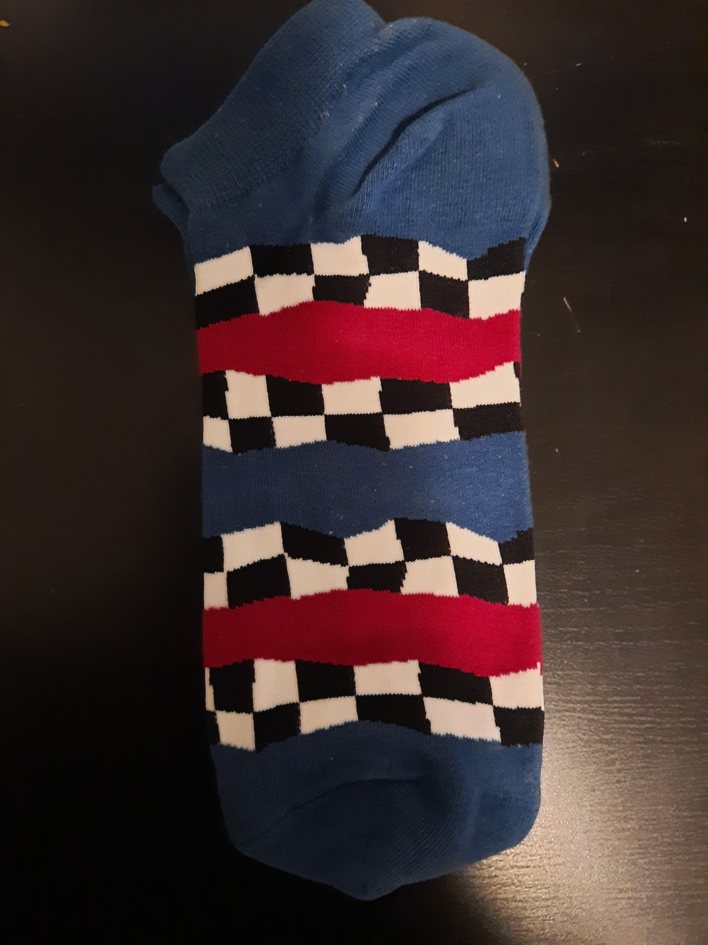 Black and White Checker Flag - Ankle Socks