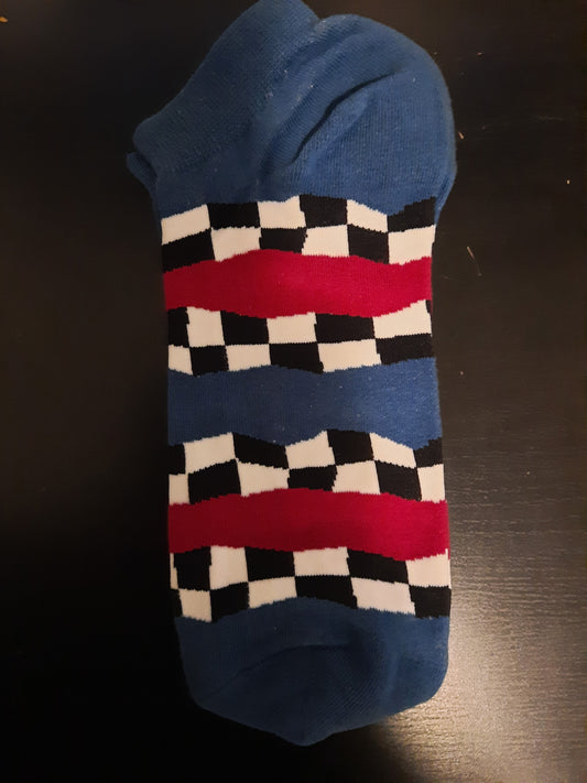 Black and White Checker Flag - Ankle Socks