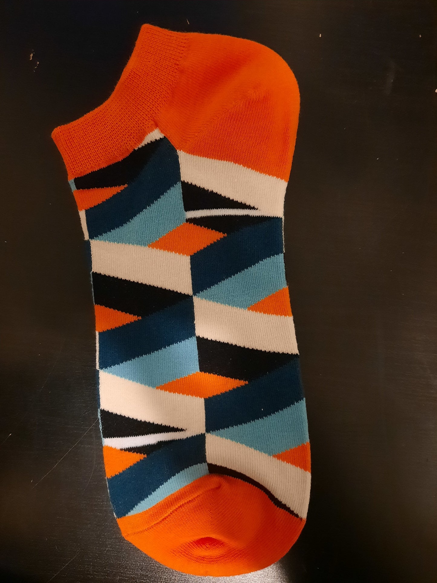 Orange, blue and White - Ankle Socks