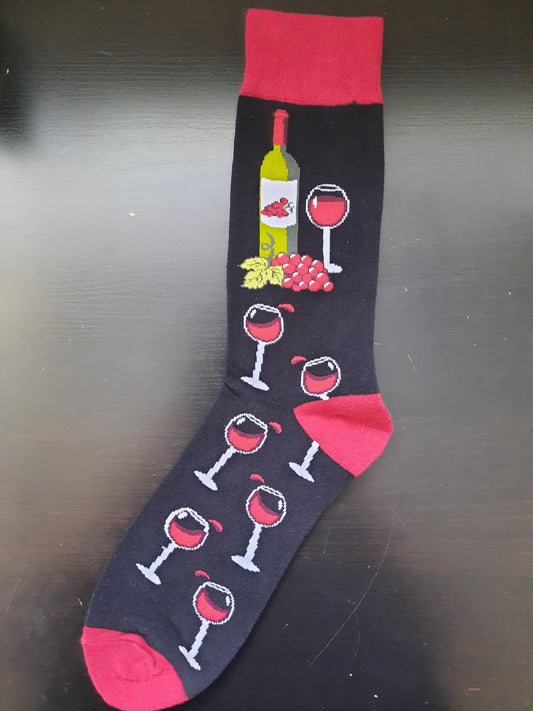 Red wine lovers socks