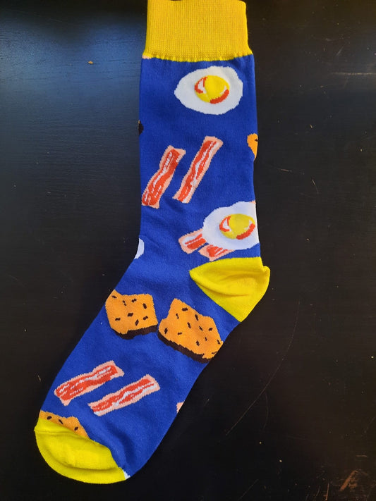 Eggs, bacon and toast - Yellow Top Socks