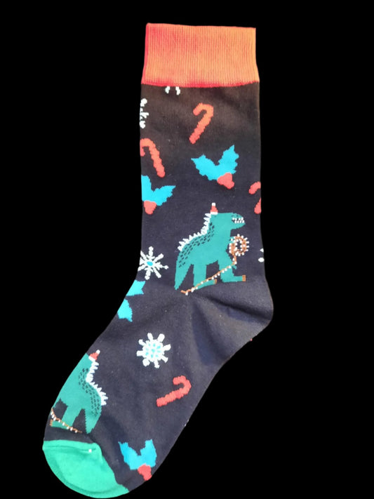 Dino Christmas socks