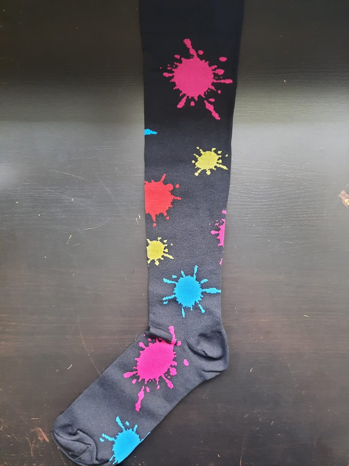 Compression Socks - Black with paint splats