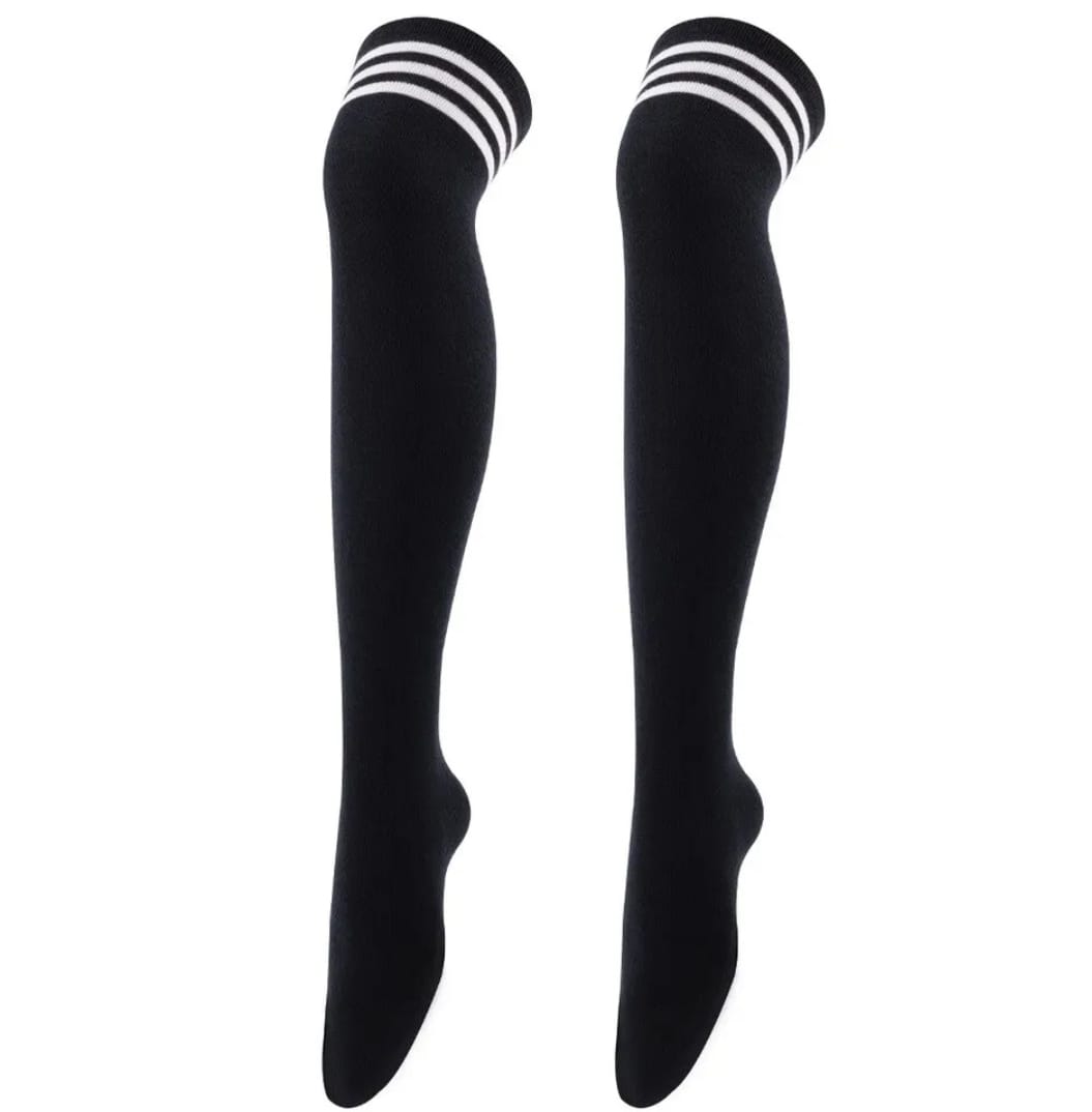 Black Thigh High Socks