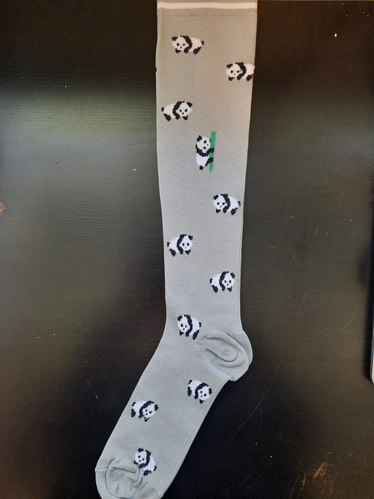 Grey Panda Bear Compression Socks